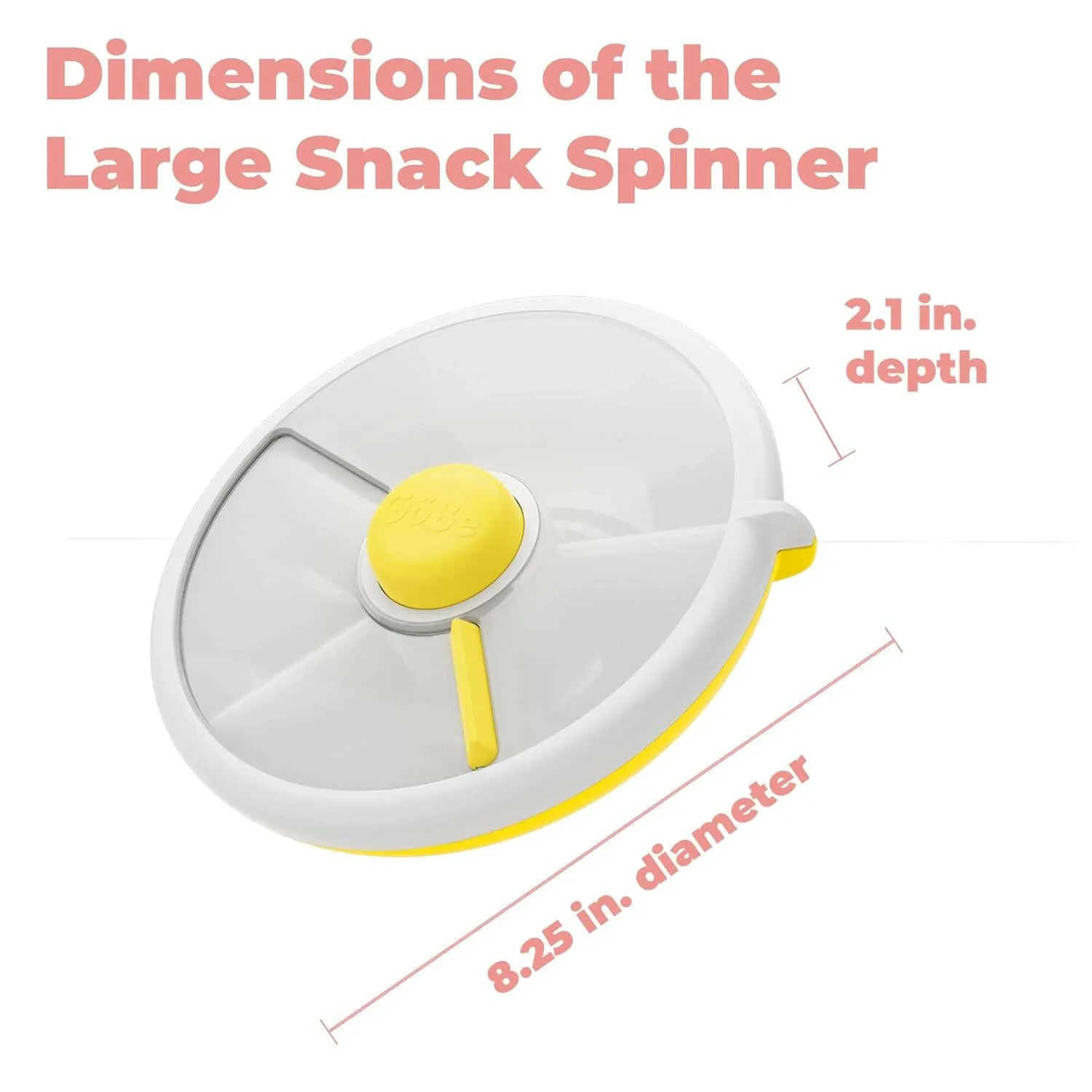 Gobe Snack Spinner with 4 Compartment Dispenser & Sliding Door, Large, Pink